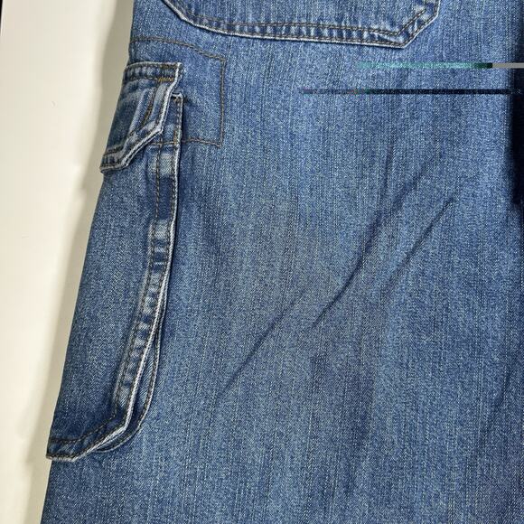 Wrangler Cargo Denim Shorts Men’s 38 Blue Relaxed Fit Carpenter Y2K NWT - Picture 10 of 16